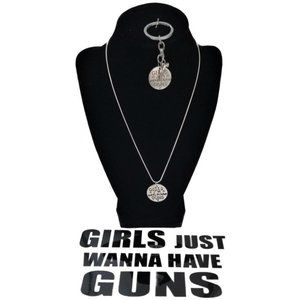 Girls Just Wanna Have Guns Key Chain, Necklace & Decal 2A Gift Stocking Stuffer
